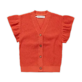 Knitted Cardigan – coral orange